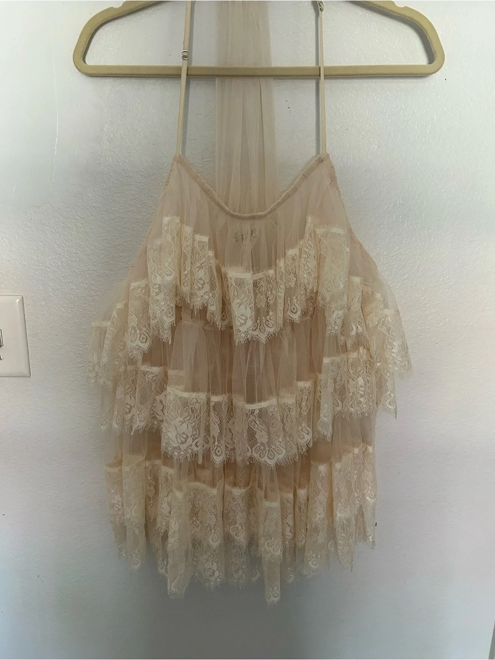 Free People Lace Tiered Camisole in Ivory - Picture 3 of 6